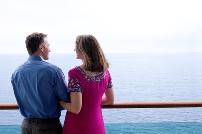 Couple on an ocean cruise