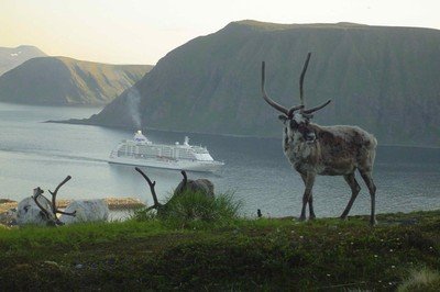 Regent Seven Seas cruise ship in the Norwegian fjords