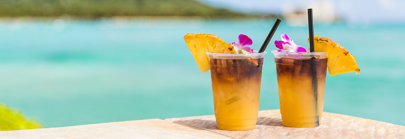 Tropical drinks in Hawaii