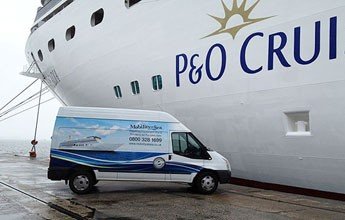 Mobility equipment hire van by cruise ship
