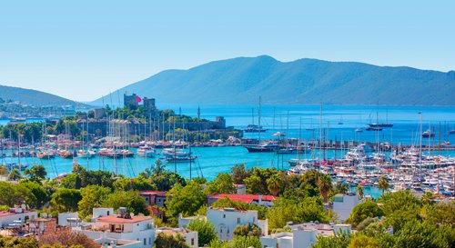 St Peter Castle and marina, Bodrum, Turkey