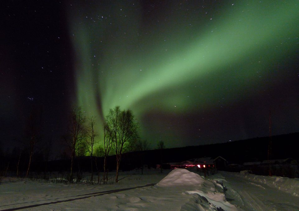 Northern Lights at wheelchair-friendly holiday accommodation in Lapland