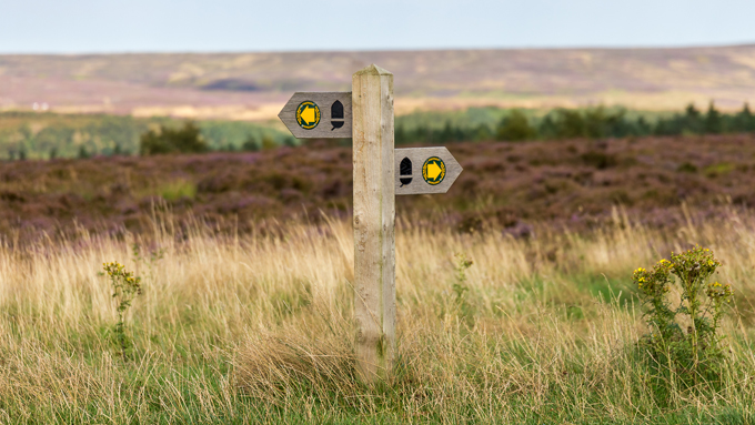 Signpost on the North Yorkshire Moors