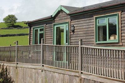 Accessible log cabin with Closomat shower toilet in Derbyshire