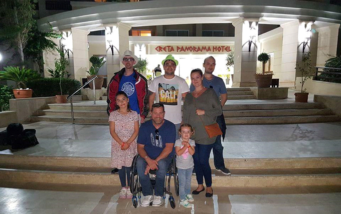 Family on disabled-friendly holiday in Crete