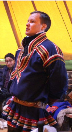 Sami man in traditional dress in Tromso
