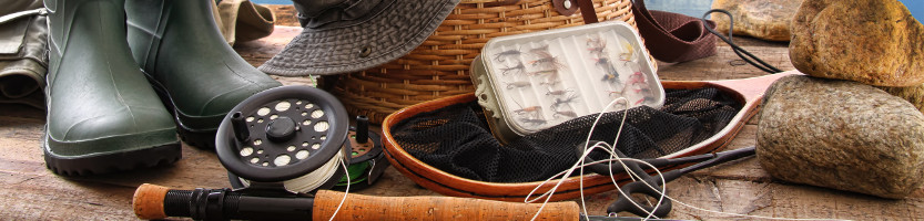 Fishing gear and wellies