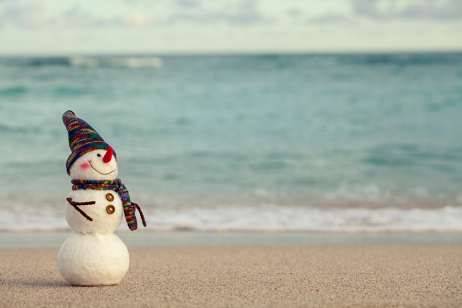 Snowman on the beach