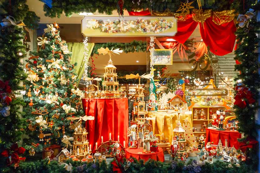 Christmas market stall in Belgium