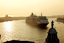 Cunard cruise ship in the Mediterranean