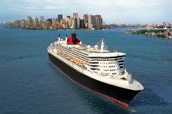 Cunard cruise ship in New York