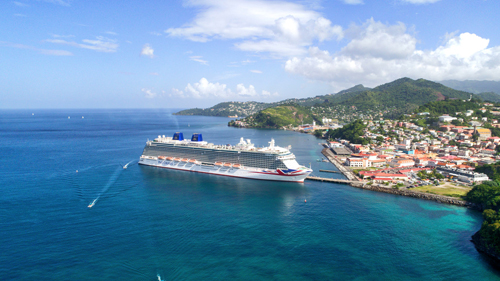 P&O Britannia ship in the Caribbean