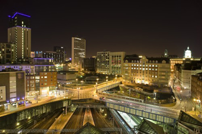 Birmingham skyline at night