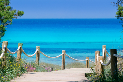 Blue seas on the Ibiza coast