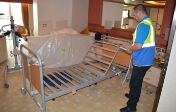Adjustable bed on a cruise ship