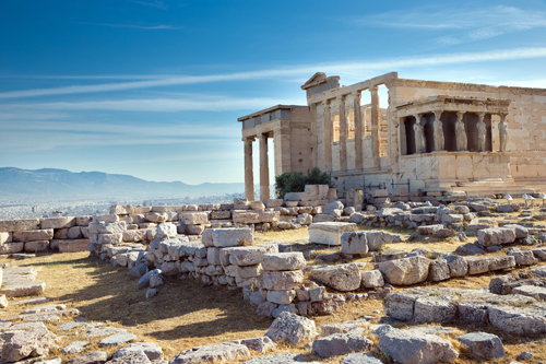 The Acropolis, Athens, against a blue sky