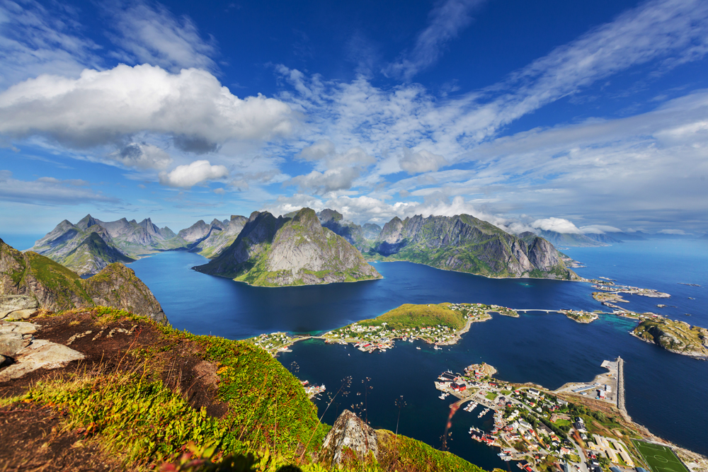 Islands and mountains in the Norwegian Fjords