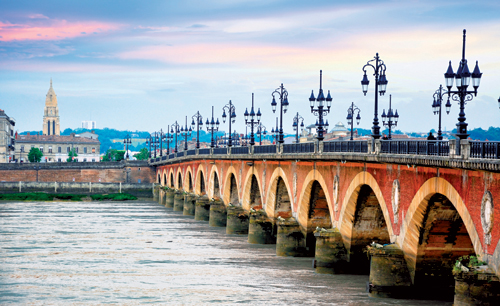 Bridge over a rive in Bordeaux, France