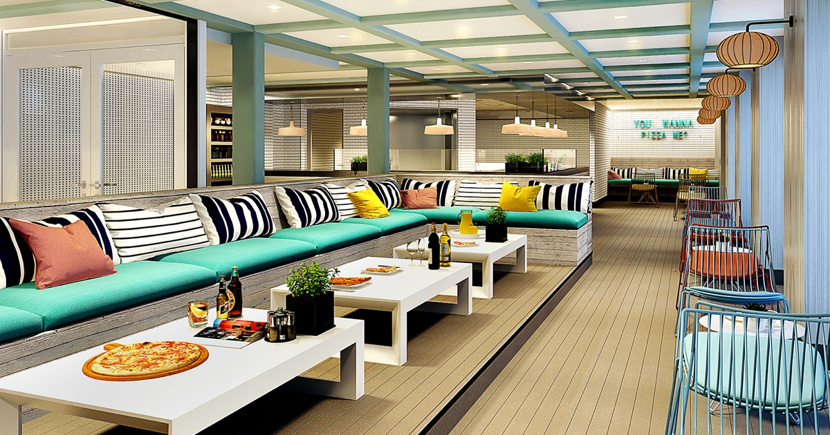 Pizza Place on Virgin Voyages cruise ship