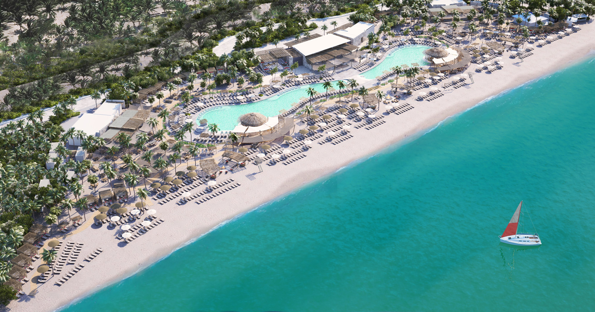 Bimini beach club aerial view