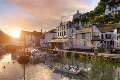 Harbour in Cornwall at sunset