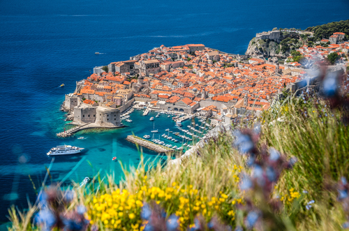 A view across the roofs of Dubrovnik, Croatia, and its Old Town