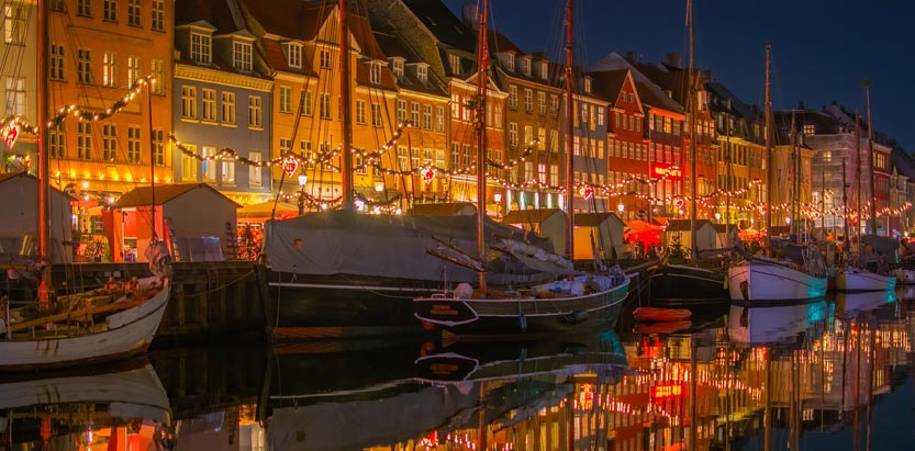 Christmas at Nyhavn harbour, Copenhagen