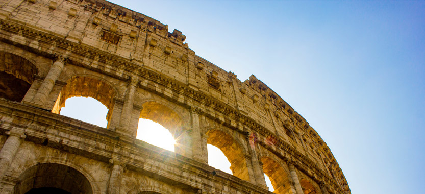 The Coliseum in Rome against the sky