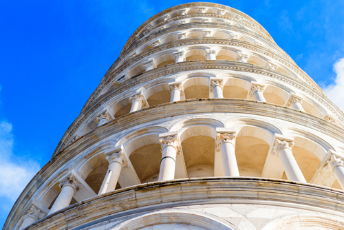 Detail of the Leaning Tower of Pisa, Italy