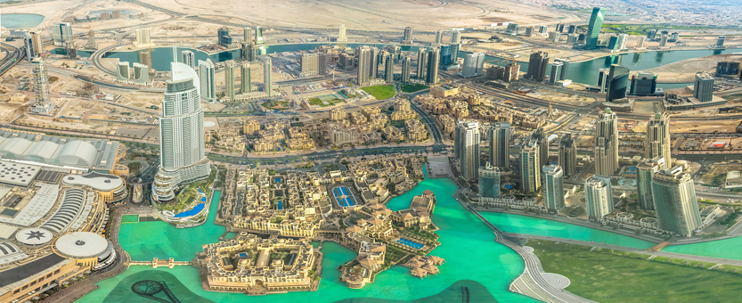 View of Dubai from the Burj Khalifa tower