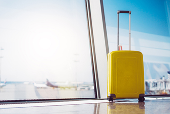 Suitcase in an airport