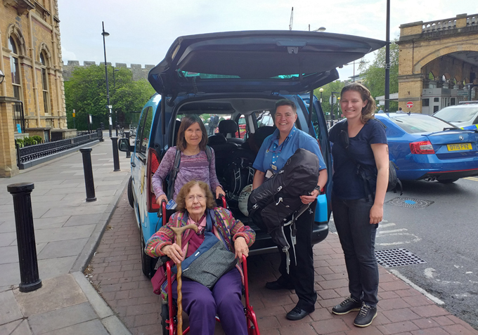 Driving Miss Daisy UK adapted transport vehicle and customers
