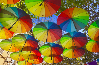 LGBT umbrellas in Paris, France