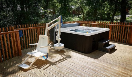 Accessible Lodge with Hot Tub and Hoist image
