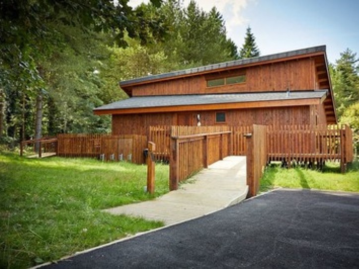 Forest Lodge with Hot Tub and Hoist Card image